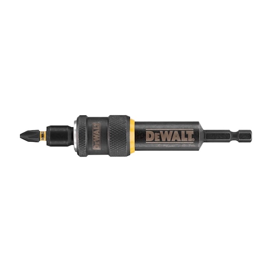 DEWALT DT70779T screw driving bit holder with magnetic tip, shown in close-up against a white background.