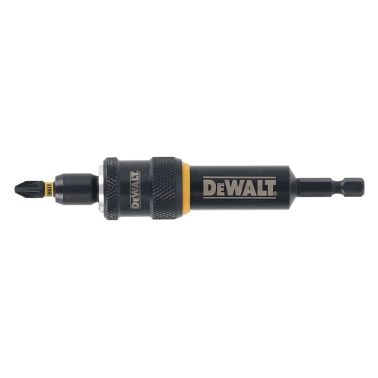 DEWALT DT70786 magnetic bit holder with black finish and logo, shown against a white background.