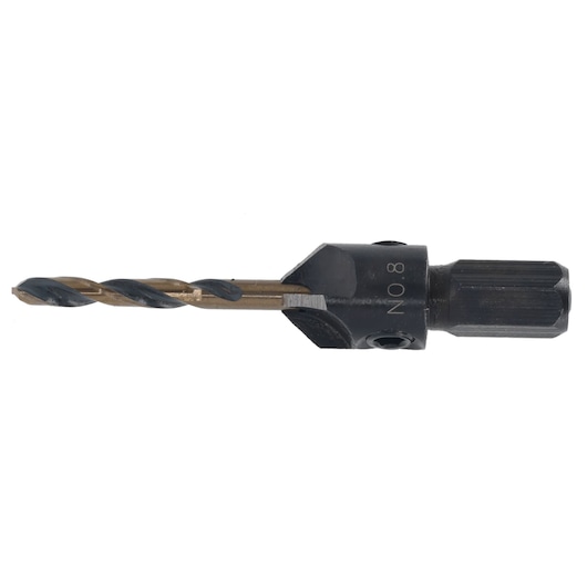DEWALT DT70791 drill bit with hex shank and countersink attachment, suitable for woodworking and metalworking.