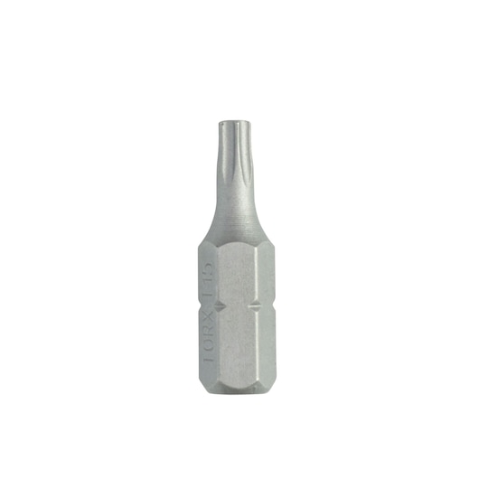 A close-up image of a DEWALT DT7254 Torx screwdriver bit with a hexagonal base and a silver metallic finish.