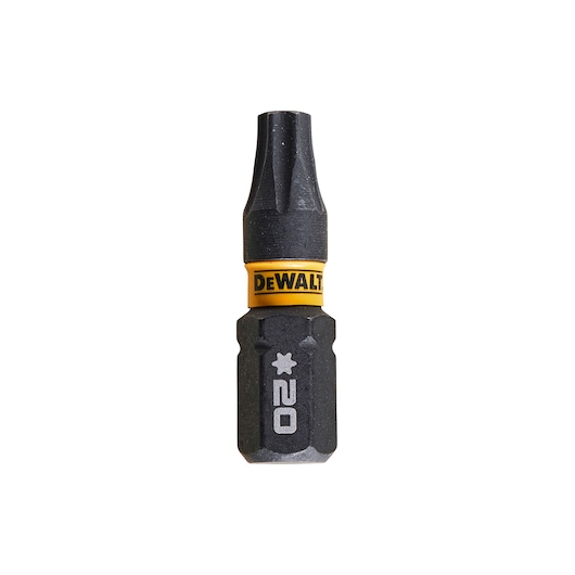 DEWALT DT7381T star-shaped screwdriver bit with yellow ring, size T20, shown against a white background.