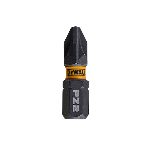 DEWALT PZ2 screwdriver bit with yellow branding, designed for use with power tools.