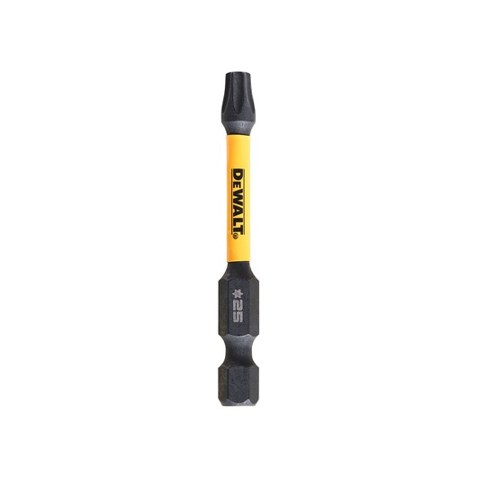 DEWALT DT7396T screwdriver bit with yellow shaft and #25 marking, shown on a white background.