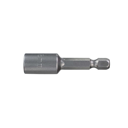 DEWALT DT7402 8mm hex nut driver bit for power tools, shown on a white background.