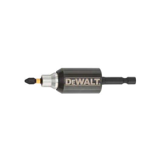 DEWALT magnetic bit holder with screwdriver bit, designed for use with power tools.