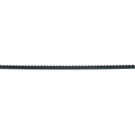 A DEWALT DT8471 band saw blade with sharp teeth, designed for precision cutting of materials.