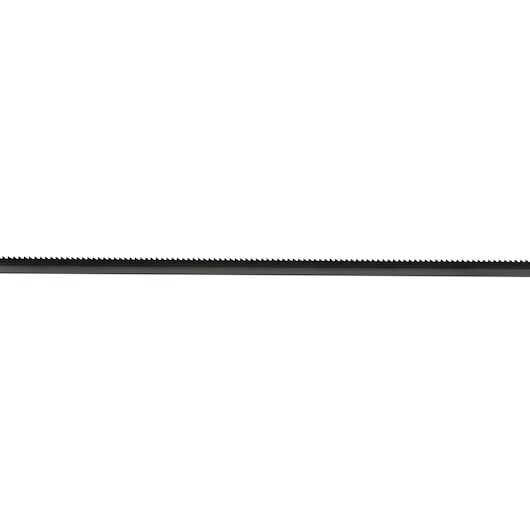 DEWALT DT8484 long, thin reciprocating saw blade with fine teeth against a white background.