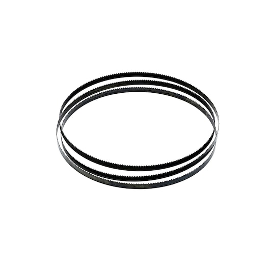 A DEWALT DT8486 metal band saw blade coil with fine teeth, shown on a white background.