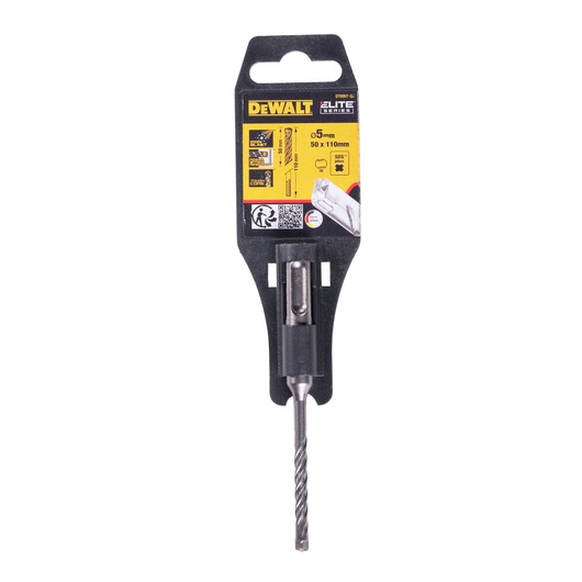 DEWALT Elite Series SDS-Plus masonry drill bit, 5mm x 110mm, in retail packaging.