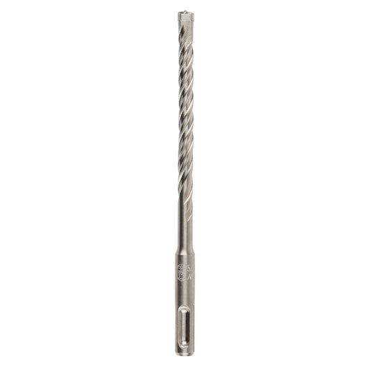 A single DEWALT SDS-plus masonry drill bit with a spiral flute design, designed for use with rotary hammer drills on concrete and masonry surfaces. The bit is silver and cylindrical, with a slotted shank for secure attachment.