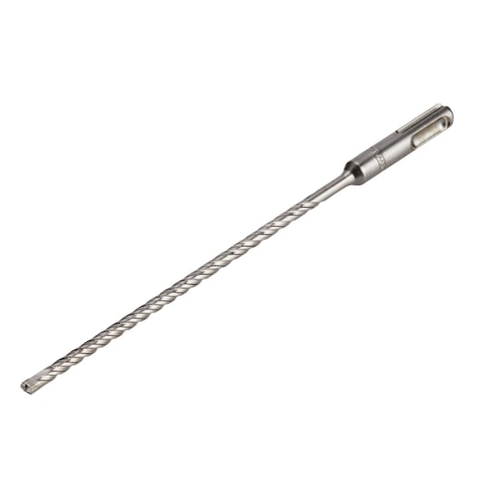 A DEWALT DT8923 long, narrow masonry drill bit with a spiral design, used for drilling into concrete or stone surfaces.