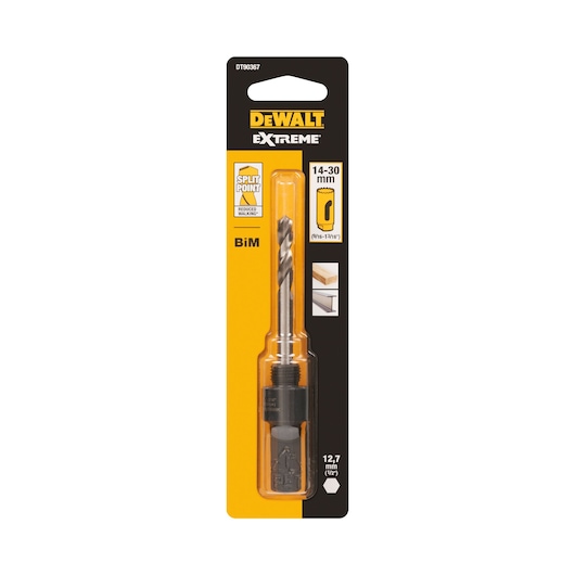 DEWALT Extreme drill bit in packaging, size 14-30mm, BiM, for wood and metal, SKU DT90367.