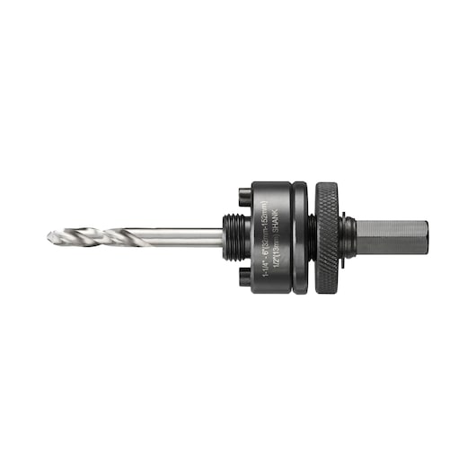 DEWALT DT90369 drill accessory with shank and pilot bit for hole saws, used in photography tool setups.