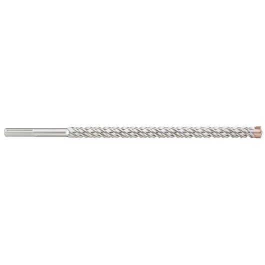 A long, silver-colored rotary hammer drill bit with a spiral design and SDS-Max shank, suitable for heavy-duty drilling in concrete or masonry.