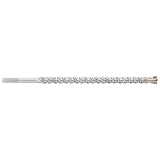A silver-colored masonry drill bit with a spiral design and a pointed tip, shown against a white background.