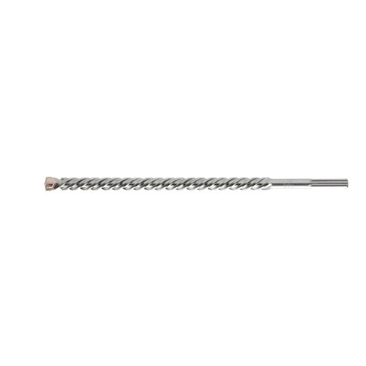 A long, silver DEWALT SDS-Max masonry drill bit with a spiral fluted shaft and a carbide tip, shown on a white background.
