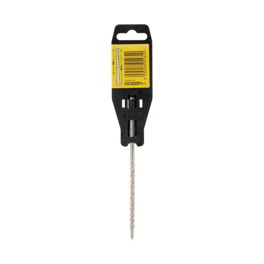 A DEWALT SDS-Plus drill bit (SKU: DT9509) in its original black plastic packaging with a yellow label, showing a long, narrow, spiral fluted drill bit.