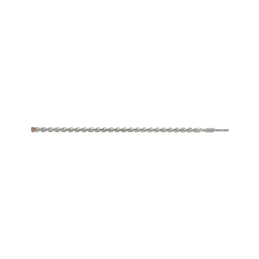 A long, silver DEWALT SDS-plus masonry drill bit with spiral grooves, designed for heavy-duty drilling applications.
