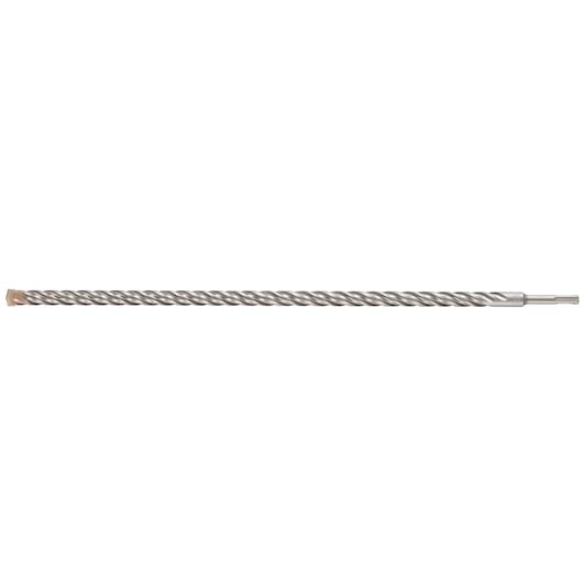 A long, metallic DEWALT drill bit with a spiral design, suitable for use with power drills.