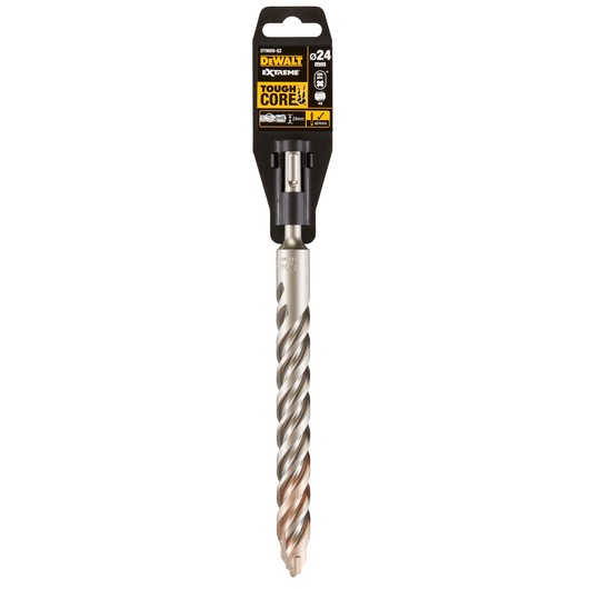 DEWALT Extreme Tough Core drill bit, 24mm diameter, shown in its retail packaging. The drill bit is designed for masonry or concrete drilling.