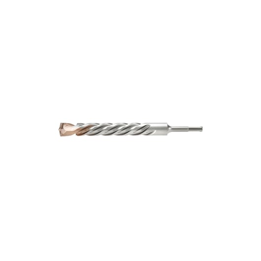 A single silver-colored drill bit with a spiral design and a copper tip, shown on a white background.