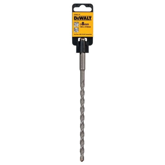 DEWALT DT9642 SDS-Plus masonry drill bit, 8mm diameter, with packaging, used for concrete and stone drilling.