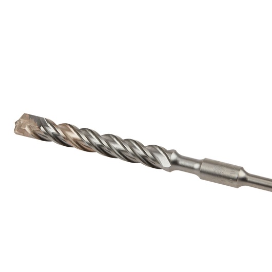 A close-up image of a DEWALT DT9684 metal drill bit with a spiral flute and a carbide tip, used for drilling into masonry or concrete.