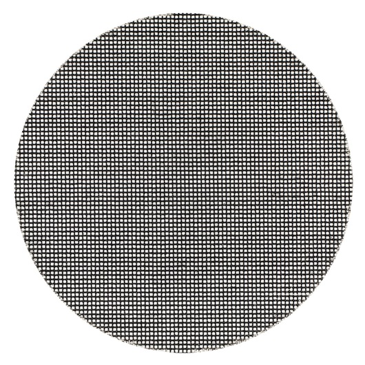 Round mesh sanding disc with a grid pattern, used for surface finishing and smoothing.