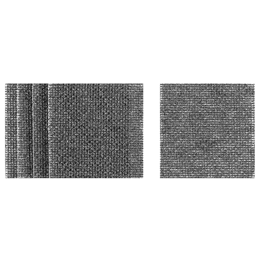 Two sets of square mesh abrasive pads, shown side by side on a white background.