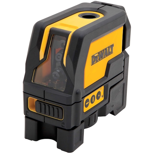 DEWALT DW0822 line laser tool in yellow and black for leveling and alignment tasks.