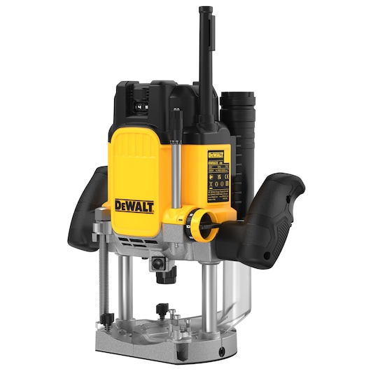 DEWALT DWE625KT yellow and black plunge router designed for woodworking and precision cutting tasks.