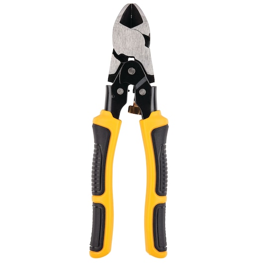 Heavy-duty wire cutters with yellow and black rubber grips and strong cutting blades for professional use.