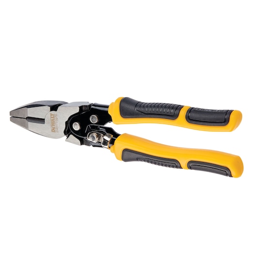 DEWALT pliers with yellow and black ergonomic handles, designed for gripping and cutting tasks.
