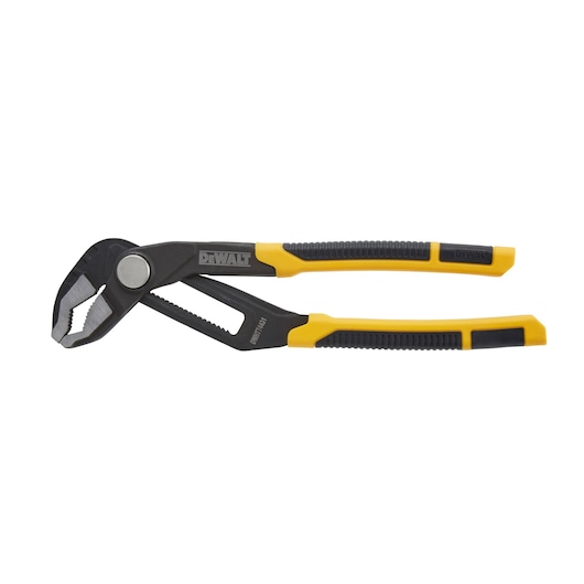DEWALT adjustable pliers with yellow and black grip handles for strong hold and versatile use.