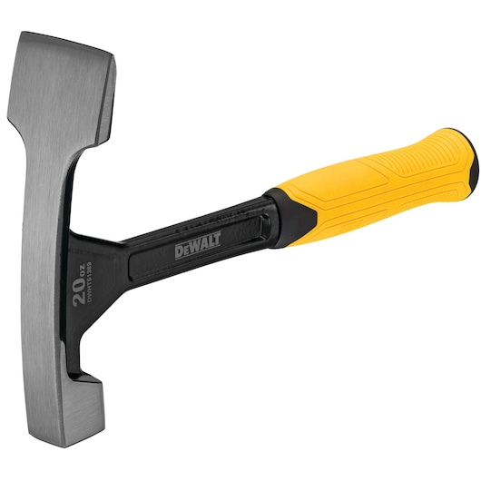 DEWALT 20oz steel hammer with yellow ergonomic handle.