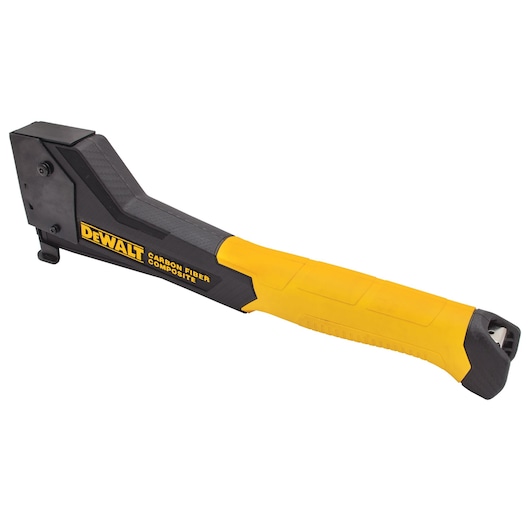 DEWALT carbon fiber composite hand tool with black and yellow ergonomic handle.