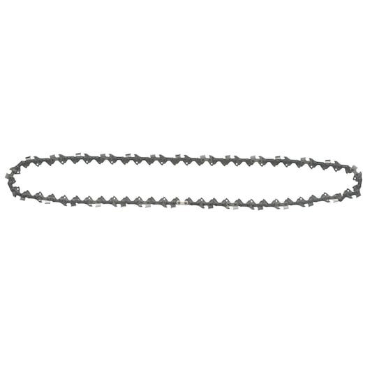 A replacement chainsaw chain shown isolated on a white background.