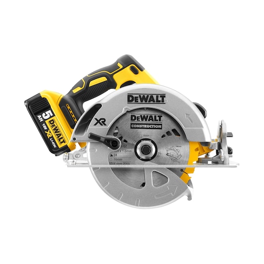 Bezuhlíková kotúčová píla 18 V XR 184 mm – 2 X 5 Ah
